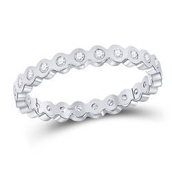 Diamond Machine-Set Band Ring 1/5 Cttw 14kt White Gold
