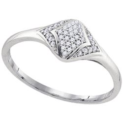 Diamond Cluster Fashion Ring 1/10 Cttw 10kt White Gold