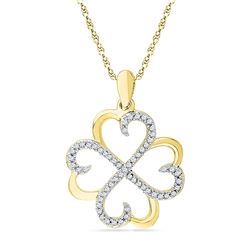 Diamond Heart Pendant 1/5 Cttw 10kt Yellow Gold