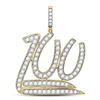 Image 1 : Mens Diamond 100 Hundred Emoji Charm Pendant 1-1/4 Cttw 10kt Yellow Gold