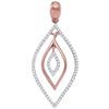Image 1 : Diamond Triple Nested Oval Outline Pendant 1/4 Cttw 10kt Rose Gold