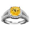 Image 1 : 4.10 CTW Citrine & Diamond Ring 14K White Gold - REF-55W3F