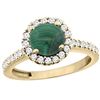 Image 1 : 2.56 CTW Malachite & Diamond Ring 14K Yellow Gold - REF-60A5X