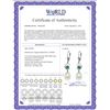 Image 2 : Genuine 9 ctw Pearl & Emerald Earrings 14KT White Gold - REF-39X4M
