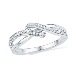 Diamond Crossover Band Ring 1/8 Cttw 10kt White Gold