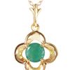 Image 1 : Genuine 0.55 ctw Emerald Necklace 14KT Yellow Gold - REF-25H4X