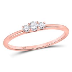 Diamond 3-stone Promise Bridal Ring 1/6 Cttw 10kt Rose Gold