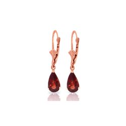 Genuine 2.45 ctw Garnet Earrings 14KT Rose Gold - REF-28Y5F