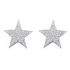 Image 1 : Diamond Star Cluster Stud Earrings 1/4 Cttw 10kt White Gold
