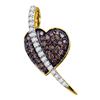 Image 1 : Round Brown Diamond Heart Pendant 1/2 Cttw 10kt Yellow Gold