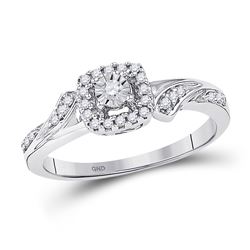 Diamond Solitaire Halo Bridal Wedding Engagement Ring 1/6 Cttw 10kt White Gold