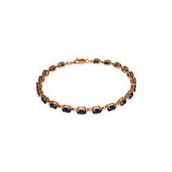 Genuine 8 ctw Sapphire Bracelet 14KT Rose Gold - REF-119M7T