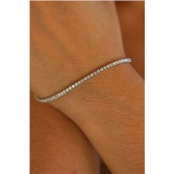 Natural 2.02 ctw Diamond Eternity Tennis Bracelet 18K White Gold - REF-150A3X