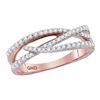 Image 1 : Diamond Crossover Woven Band Ring 3/8 Cttw 10kt Rose Gold