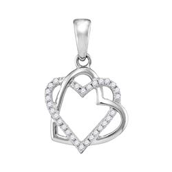 Diamond Heart Pendant 1/4 Cttw 10kt White Gold