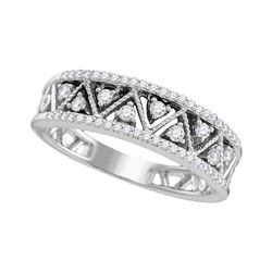 Diamond Geometric Band Ring 1/3 Cttw 10kt White Gold