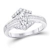 Marquise Diamond Solitaire Bridal Wedding Engagement Ring 3/4 Cttw 14kt White Gold