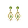 Image 1 : Genuine 2.4 ctw Peridot Earrings 14KT Yellow Gold - REF-39P3H