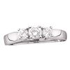 Diamond 3-stone Bridal Wedding Engagement Ring 7/8 Cttw 14kt White Gold