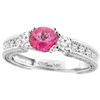 1.55 CTW Pink Topaz & Diamond Ring 14K White Gold - REF-85X5M