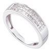 Image 1 : Invisible-set Diamond Triple Row Band 1/2 Cttw 14kt White Gold