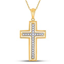 Diamond Cross Pendant 1/4 Cttw 10kt Yellow Gold