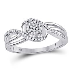 Diamond Circle Cluster Strand Ring 1/6 Cttw 10kt White Gold