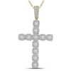 Image 1 : Mens Diamond Roman Cross Charm Pendant 2.00 Cttw 14kt Yellow Gold