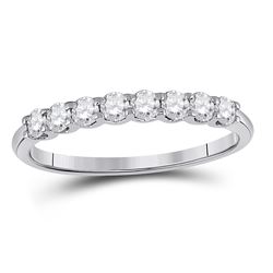 Diamond Classic Anniversary Band Ring 1/2 Cttw 14kt White Gold