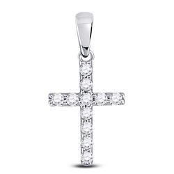 Diamond Faith Cross Pendant 1/5 Cttw 14kt White Gold