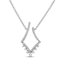 Diamond Modern-V Fashion Necklace 1/4 Cttw 14kt White Gold