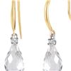 Genuine 4.6 ctw White Topaz & Diamond Earrings 14KT Yellow Gold - REF-28Y8F