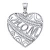 Diamond Mom Mother Pendant 1/10 Cttw 10kt White Gold