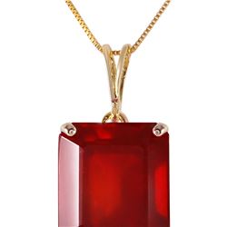 Genuine 7.5 ctw Ruby Necklace 14KT Yellow Gold - REF-62A6K