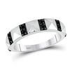Image 1 : Round Black Color Enhanced Diamond Band Ring 3/8 Cttw 10kt White Gold