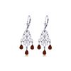 Image 1 : Genuine 3.75 ctw Garnet Earrings 14KT White Gold - REF-46X7M
