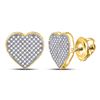 Image 1 : Diamond Heart Cluster Earrings 1/2 Cttw 10kt Yellow Gold