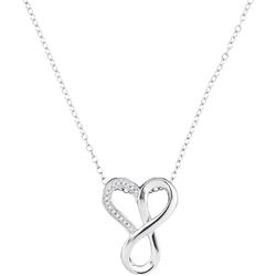 Diamond Heart Infinity Pendant Necklace 1/20 Cttw 10kt White Gold