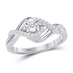 Diamond Solitaire Bridal Wedding Engagement Ring 1/5 Cttw 10kt White Gold