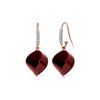Image 1 : Genuine 30.68 ctw Ruby & Diamond Earrings 14KT Rose Gold - REF-67R3P