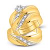 Image 1 : His & Hers Diamond Solitaire Matching Bridal Wedding Ring Band Set 1/4 Cttw 10kt Yellow Gold