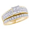 Image 1 : Diamond Bridal Wedding Engagement Ring Band Set 3/4 Cttw 14kt Yellow Gold