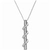 Image 1 : Diamond Cascading Vertical Bar Pendant 1/8 Cttw 10kt White Gold