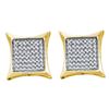 Image 1 : Diamond Square Kite Cluster Earrings 5/8 Cttw 14kt Yellow Gold