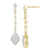 Image 1 : Diamond Cluster Dangle Drop Earrings 1/4 Cttw 10kt Yellow Gold
