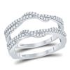 Image 1 : Diamond Wrap Ring Guard Enhancer Wedding Band 3/8 Cttw 10kt White Gold