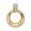 Image 1 : Diamond Framed Outline Circle Pendant 1/6 Cttw 10kt Yellow Gold