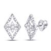 Image 1 : Diamond Geometric Cluster Earrings 3/8 Cttw 14kt White Gold