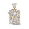 Image 1 : Mens Diamond Jesus Christ Messiah Charm Pendant 1-3/4 Cttw 10k Yellow Gold