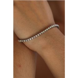 Natural 3.27 ctw Diamond Eternity Tennis Bracelet 14K White Gold - REF-281Y3Z